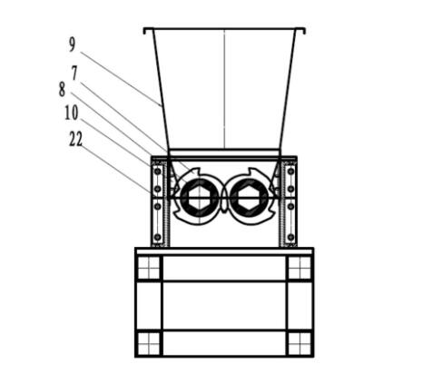 金屬撕碎機(jī)截面圖